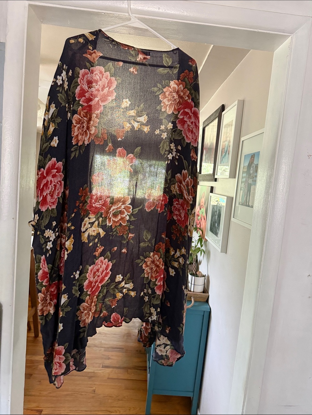 Xhilaration navy Floral blouse